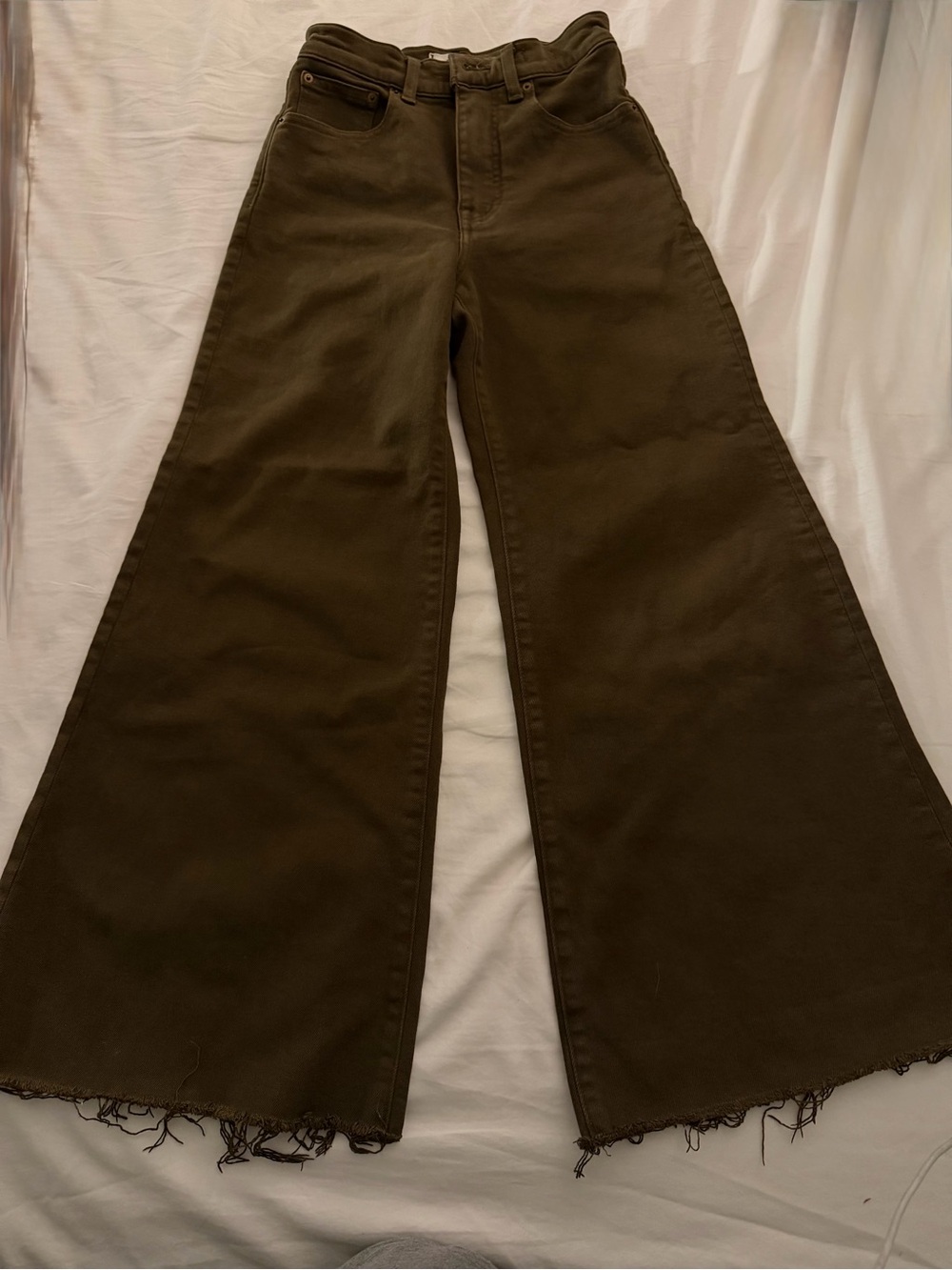 Madewell Flared Wide-Leg Crop Jeans Dark Mocha Size 23 NWOT - Picture 6 of 9